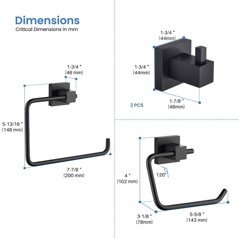Cube 4-Piece Bathroom Hardware Set