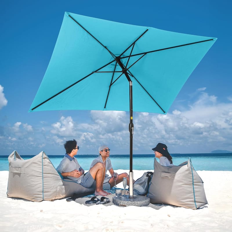 6.5 x 10 Ft Rectangular Patio Umbrella with Crank