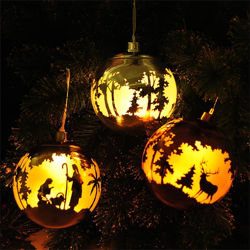 Antique Bronze Mercury Glass Ball Ornament Hanging Christmas Ornaments