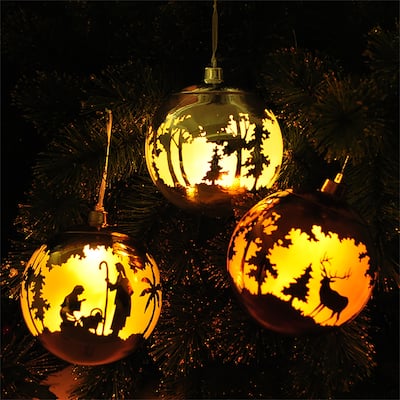 Antique Bronze Mercury Glass Ball Ornament Hanging Christmas Ornaments
