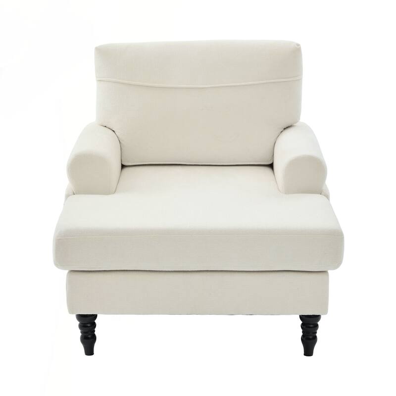 Modern Minimalist Chenille Fabric Chaise Lounge Recliner Single Sofa Living Room Bedroom