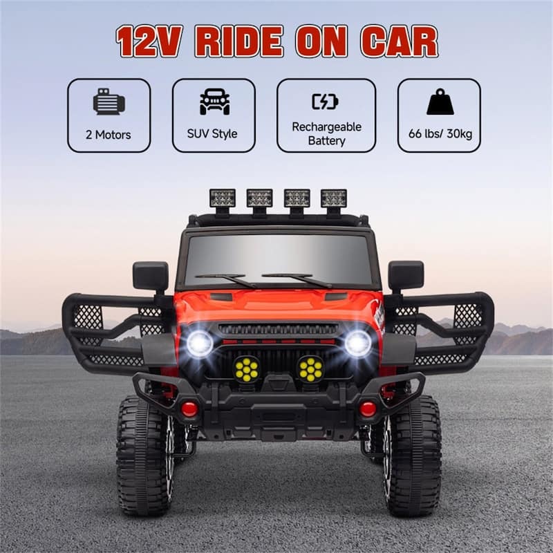 Kids Ride-On Car SUV Design with 2 Motors and Shock-Absorbing Wheels Remote Control - 39.4" L x 24.8" W x 25.6" H