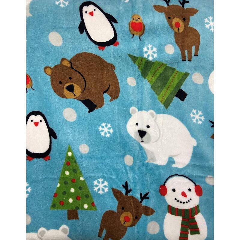 Velvet Touch Holiday Throw Fleece Blanket (50" x 60") - Winter Friends