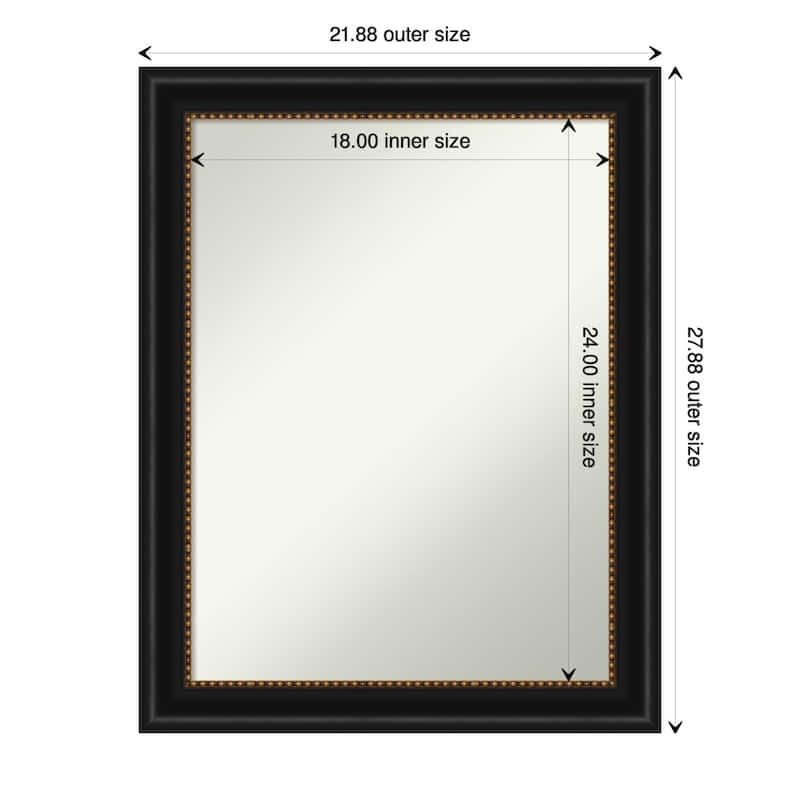 Non-Beveled Wall Mirror - Manhattan Black Frame