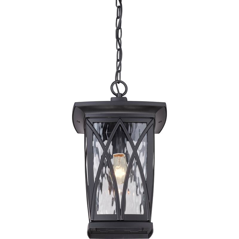 Grover 1-Light Outdoor Hanging Lantern in Mystic Black