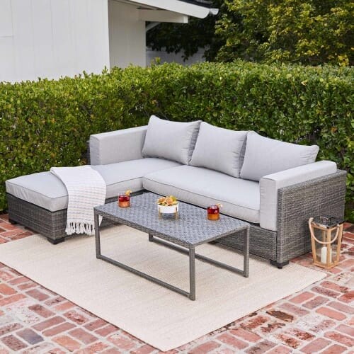 Royal Garden Mdlscv001 Modern Living 3 Piece Aluminum Framed Royal Garden Mdlscv001 Modern Living 3 Piece Aluminum Framed Wicker Outdoor Sect