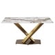 preview thumbnail 62 of 75, Voren Modern Rectangular Dining Table, Sintered Stone/Tempered Glass Top & Stainless Steel Gold Finish Pedestal Base