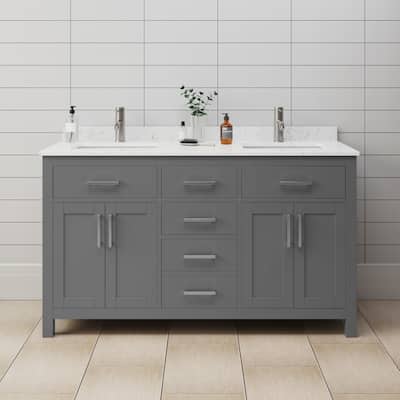 Wyndham Collection WCG242460DCCUNSMXX Beckett 60" Free Standing Double