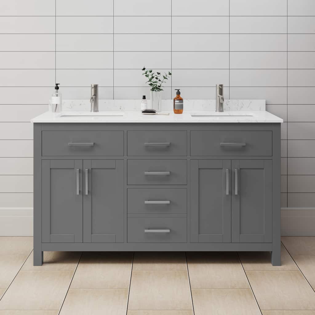 Wyndham Collection WCG242460DCCUNSMXX Beckett 60" Free Standing Double