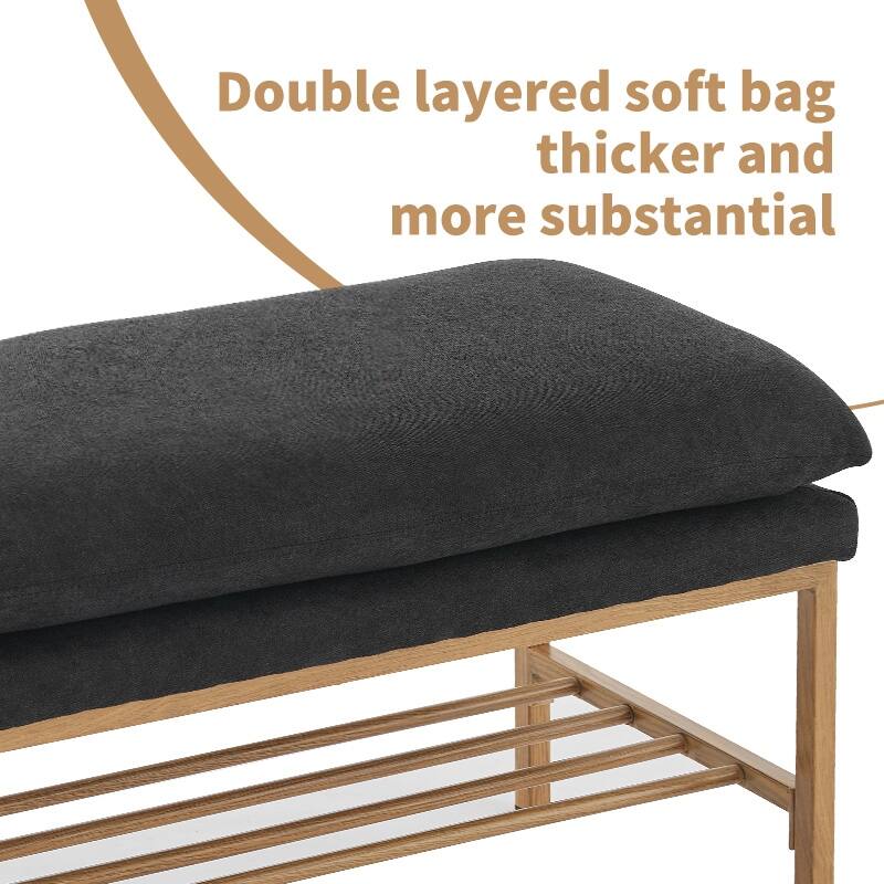 Upholstered Storage Shoe Benc