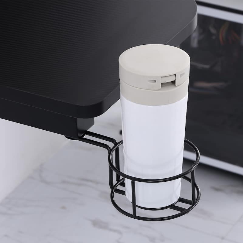 47 Inch Gaming Desk Racing Computer Desk Home Office Workstation with Elevated Monitor Shelf Rotatable Cup Holder Headphone Hook
