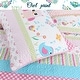 preview thumbnail 3 of 5, Cozy Line Spring Time Birds Owl Floral Pink Quilt Bedding Set with Throw Pillows