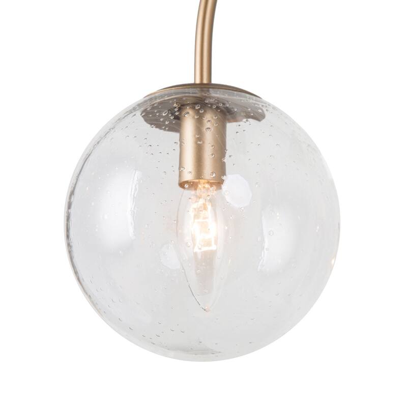 Glam Gold Chandelier 33'' Pendant with Large Globe Glass for Dining Room - D33" X H 12.5"
