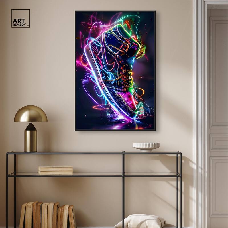 Bright Lights Sneaker Canvas by Art Remedy