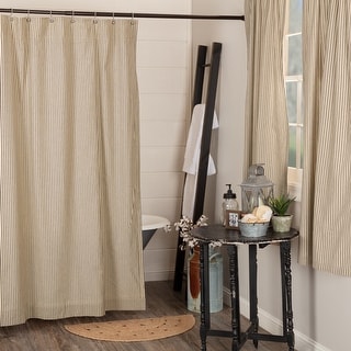 Sawyer Mill Charcoal Ticking Stripe Shower Curtain 72x72