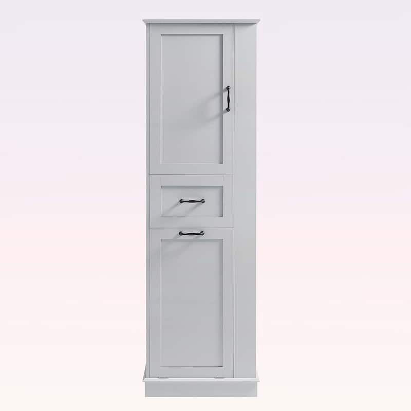 Modern Tall Storage Cabinet - Tilt-Out Compartment,Adjustable Shelves,for Bathroom