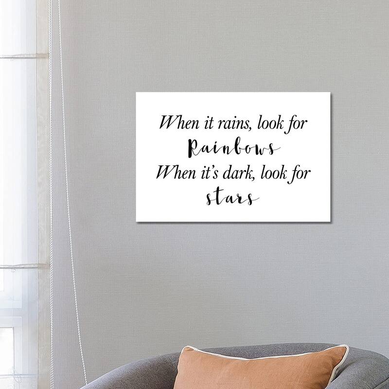 iCanvas "When It Rains Look For Rainbows" by Pixy Paper Canvas Print - 18x26x1.5