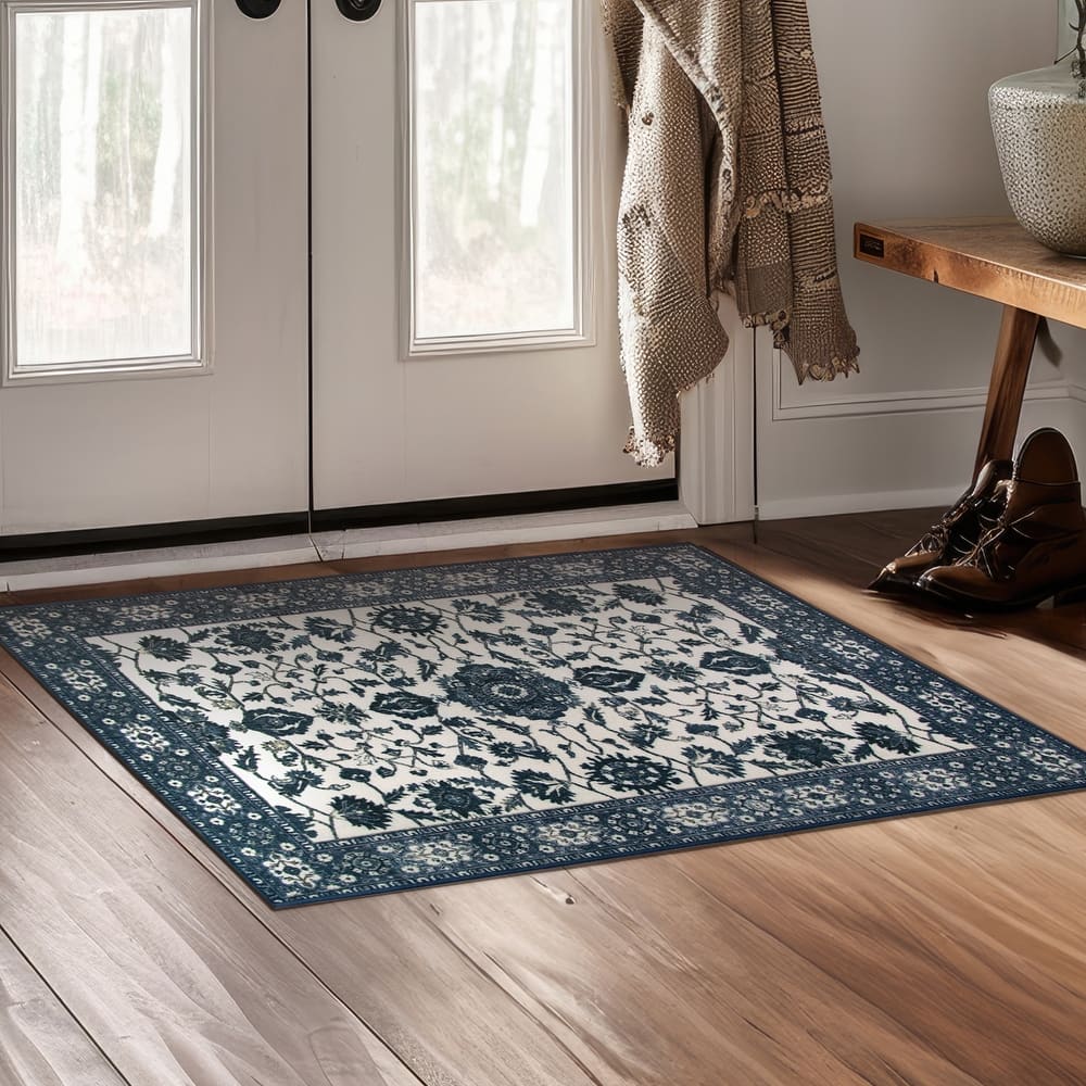 My Magic Carpet Machine Washable Accent Rug Ramage Blue