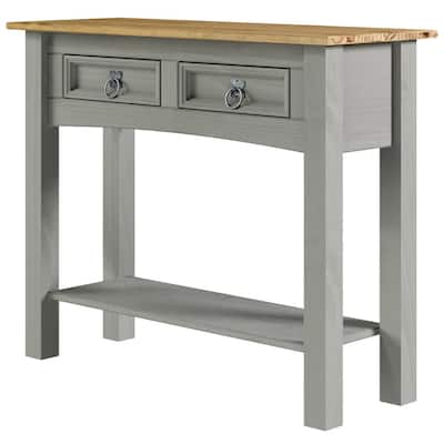 Wood Hall Table Console 2 Drawers Corona | Furniture Dash - N/A