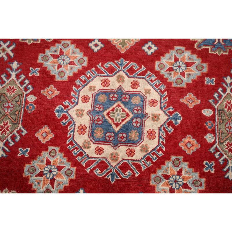 Kazak Oriental Area Rug Handmade Traditional Red Wool Carpet - 5'5" x 7'9"