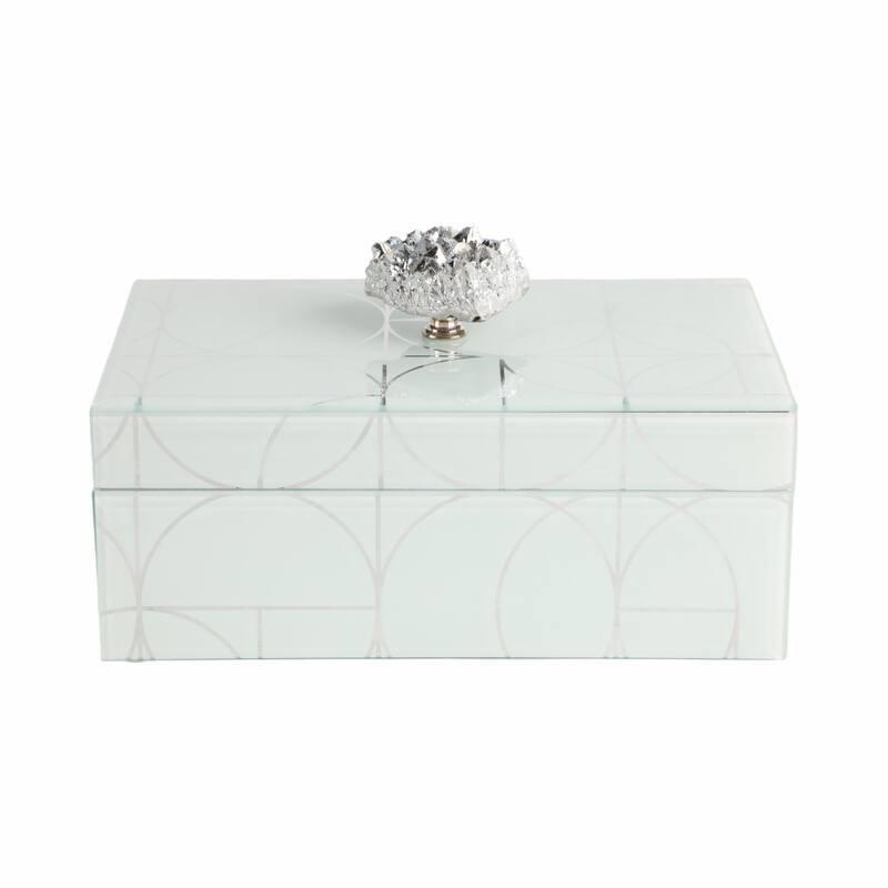 Glass Decorative Storage Jewelry Box with Lid