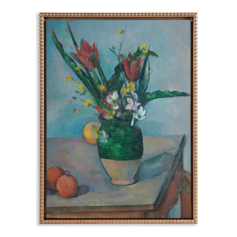 Kate and Laurel Sylvie Beaded The Vase of Tulips, c. 1890 Framed Canvas by The Art Institute of Chicago