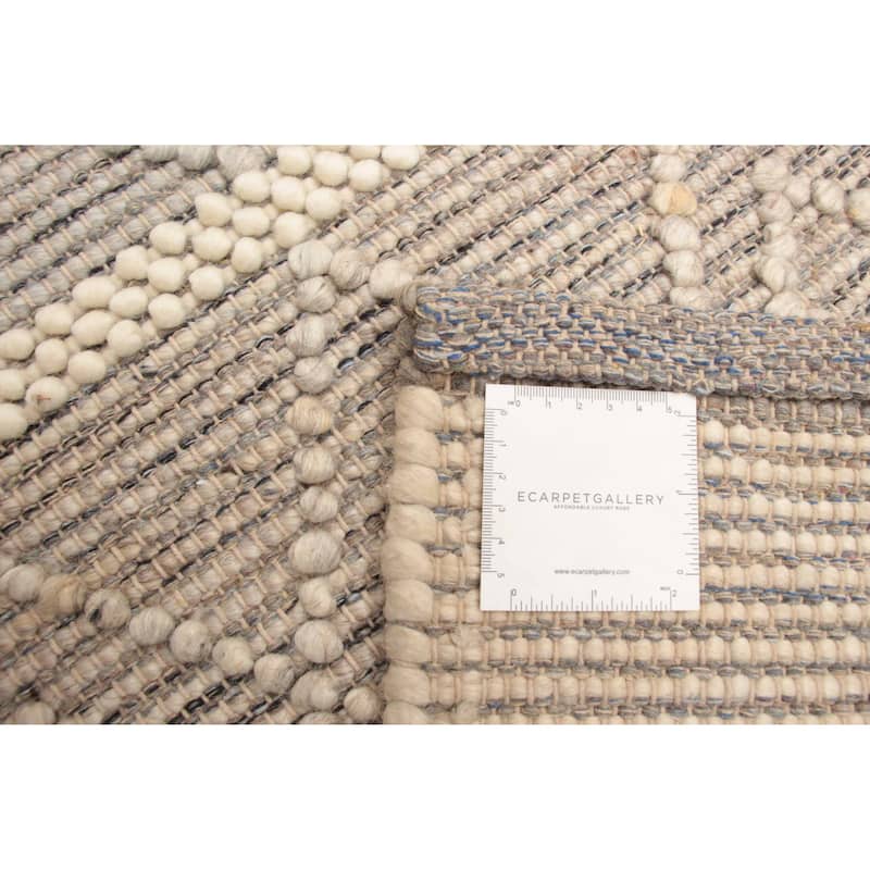ECARPETGALLERY Braid weave Sienna Cream Wool Rug - 5'0 x 7'11