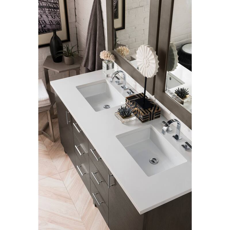 James Martin Vanities 850-V60D-3WZ Metropolitan 60" Free Standing