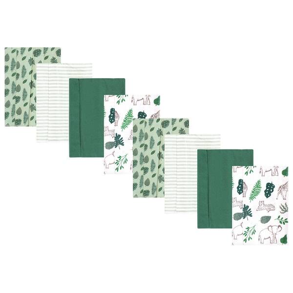 slide 1 of 1, Hudson Baby Boys and Girls Cotton Poly Flannel Burp Cloths 8-Pack, Jungle, One Size - Jungle 8-Pack - One Size One Size - Jungle 8-Pack
