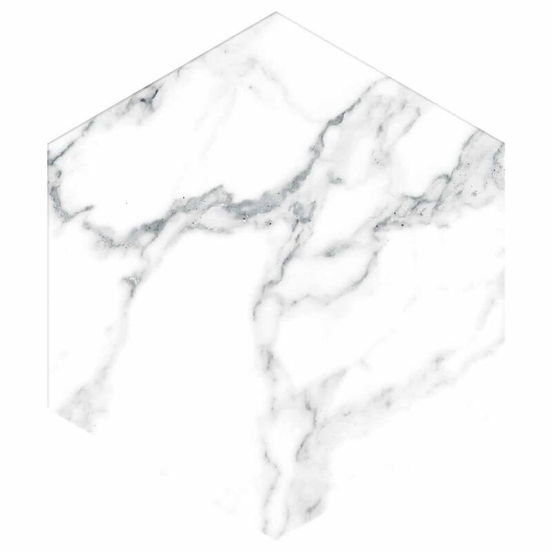 10 Inch Honeycomb Porcelain Tile - 1 Box (7.40 Sqft) - White