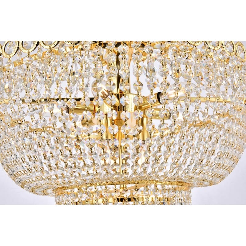 Elegant Lighting Gold 24-inch Royal-cut Crystal Clear Hanging 12-light Chandelier