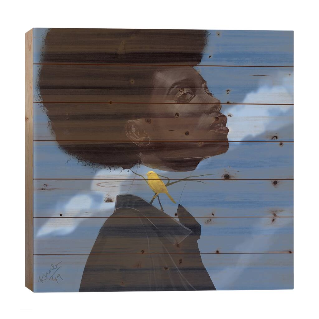 Canary Print On Wood by Adekunle Adeleke - Multi-Color