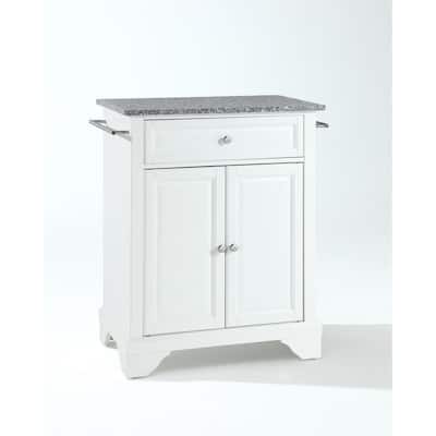 Kitchen Island Cart Granite Top Portable Kitchen Storage Island Modern Kitchen Furniture White Gray