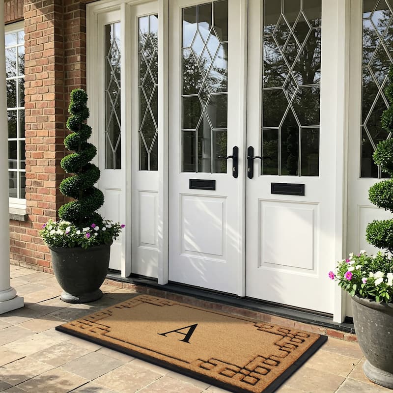 A1HC Natural Coir & Rubber Door Mat, Heavy Duty, Dirt Trapping, Long-Lasting Entrance Doormats,Thick & Durable Outdoor Entry Mat