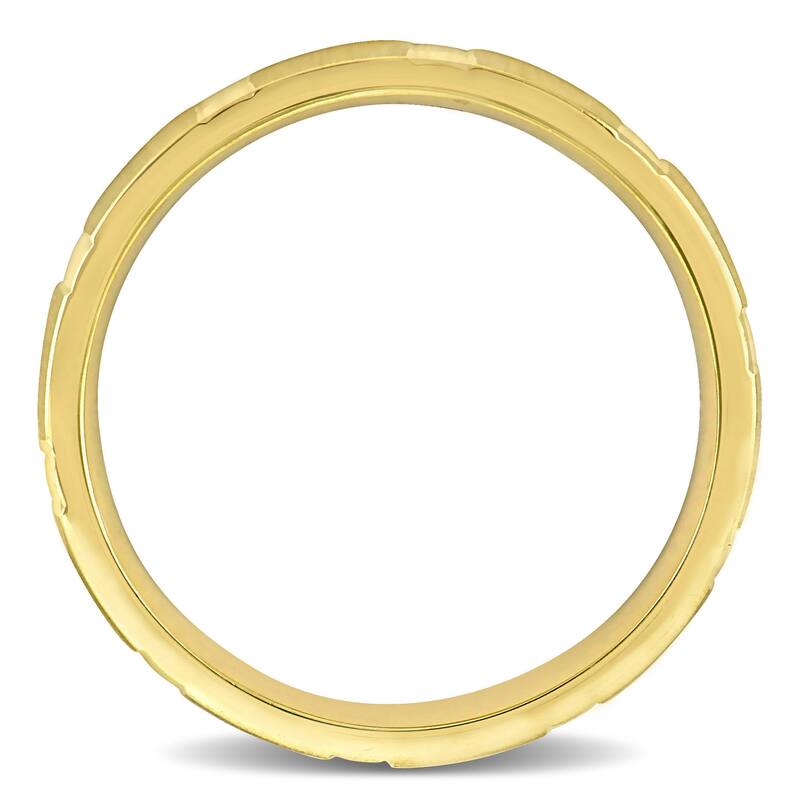 Miadora Brushed and Polished Finish Wedding Band in 14k Yellow Gold