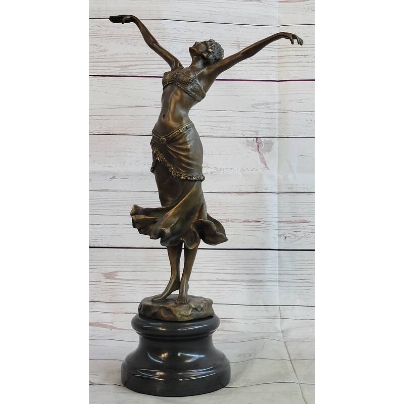 Elegant Belly Dancer Girl Bronze Statue Sculpture Art Deco Figure Dh Chiparus