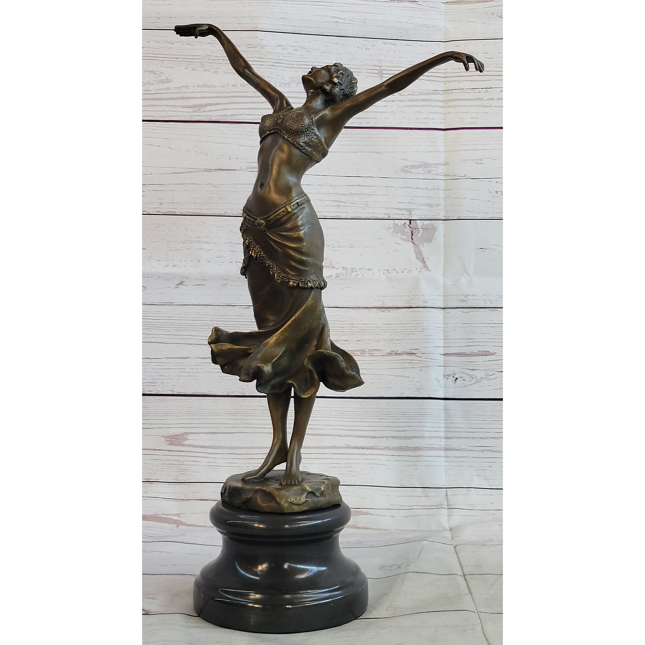 Elegant Belly Dancer Girl Bronze Statue Sculpture Art Deco Figure Dh Chiparus