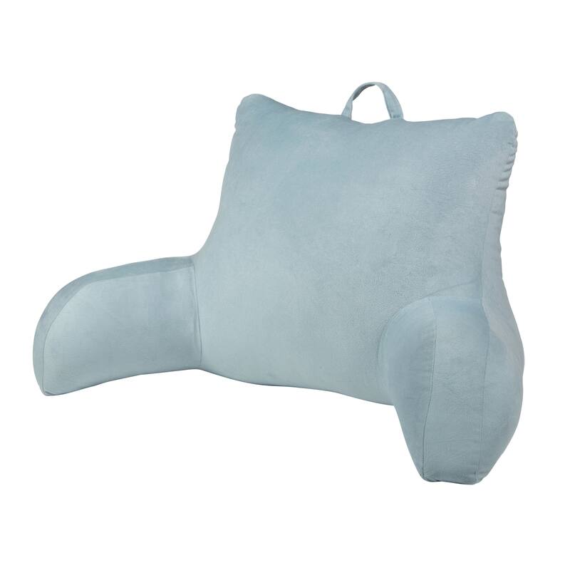Klear Vu Velour Bed Rest Back Support Pillow with Pocket and Handle