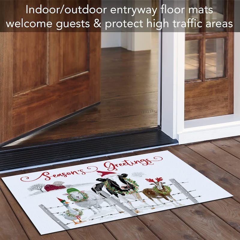 Holiday Greeters Indoor/Outdoor Entryway Mat Made in The USA Low Profile Protective Non-Skid Rubber Backing, 29.5" by 17.75"