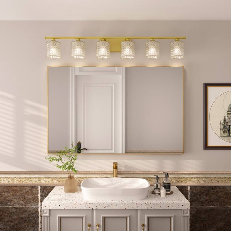 Acroma 6-light Modern Statement Crystal Bathroom Vanity Light - 45 inches