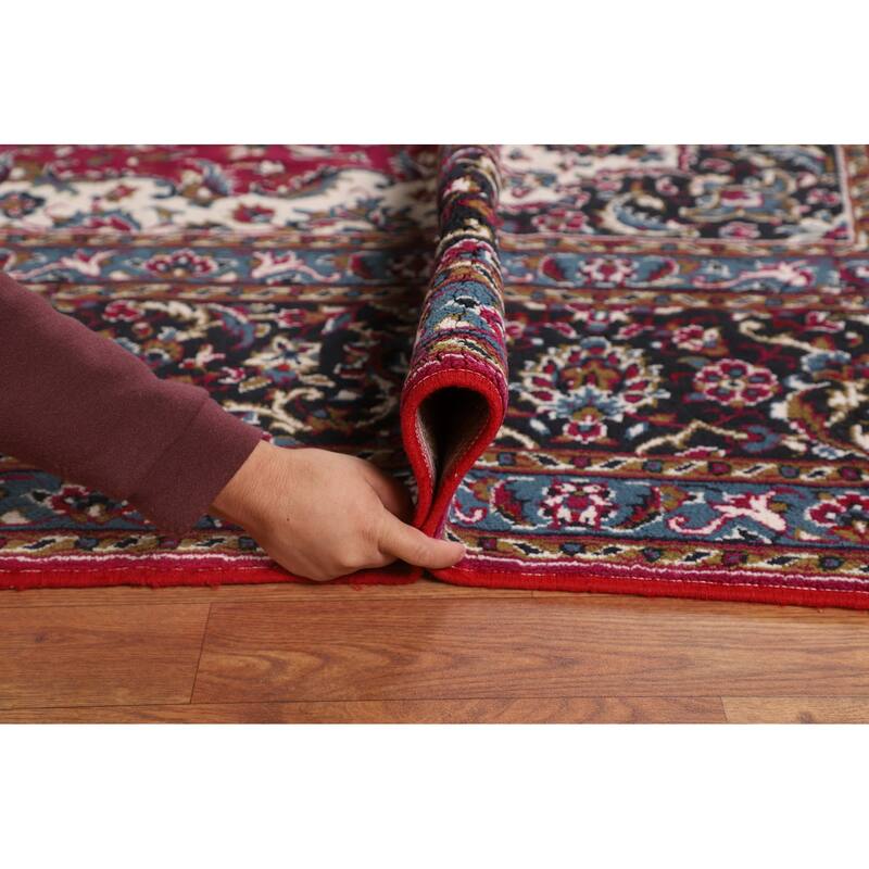 Floral Rose Kashan Turkish Area Rug Machine Made Carpet - 9'8" x 12'10"