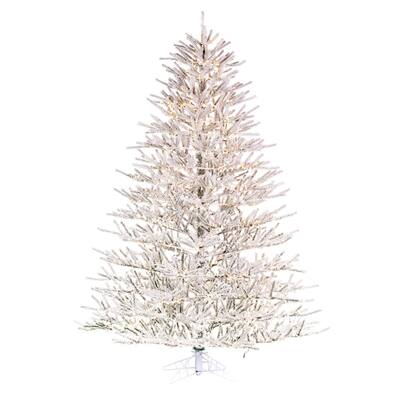 Vickerman 10' x 81" Flocked Pistol Pine Artificial Pre-lit Christmas Tree, Warm White 3mm LED Lights. - 10' x 81"
