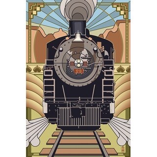 Steam Locomotive Deco Style Lantern Press Artwork Art Print Multiple Sizes Available Overstock Com Shopping The Best Deals On Unframed