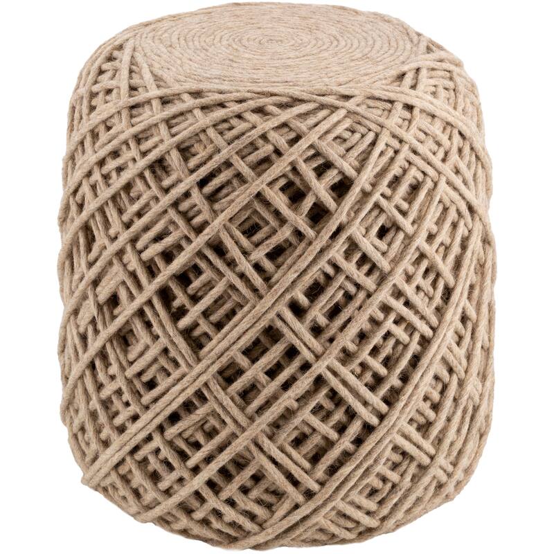 Surya Josey Spooled Felted Wool 16-inch Pouf