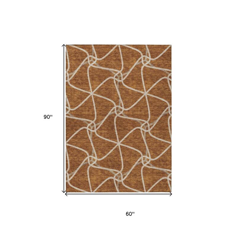 HomeRoots Geometric Contemporary Rectangle Outdoor Rug