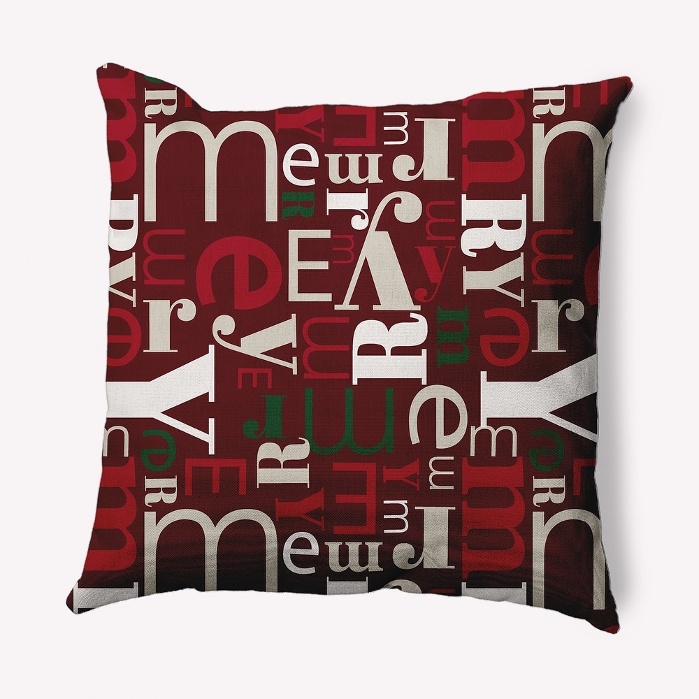 Crazy Merry Christmas Soft Spun Polyester Decorative Throw Pillow