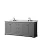 Option Dark Gray, Black Trim, White Carrara Marble Top