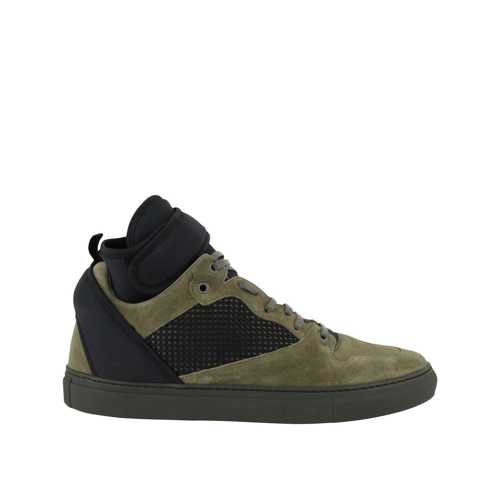 Olive Green Suede Leather Sneakers 