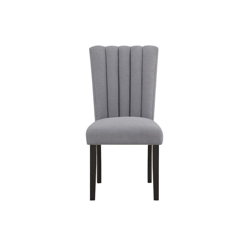 HomeRoots 26" Gray and Black Wood and Fabric Counter Height Bar Chair