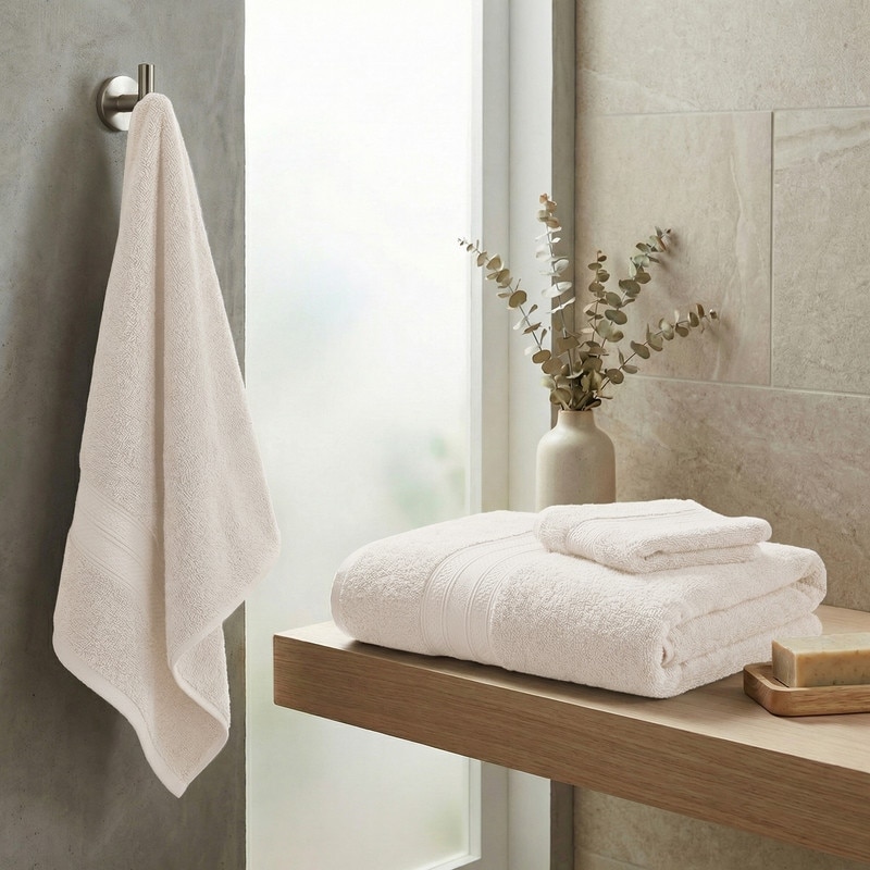 Superior Atlas Heavyweight Plush Absorbent Solid 3 Piece Cotton Towel Set